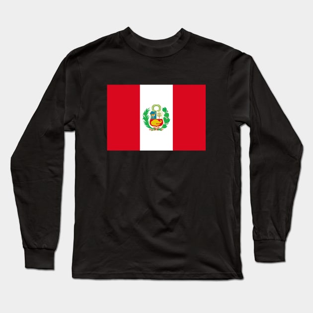 Flag of Peru Long Sleeve T-Shirt by brigadeiro